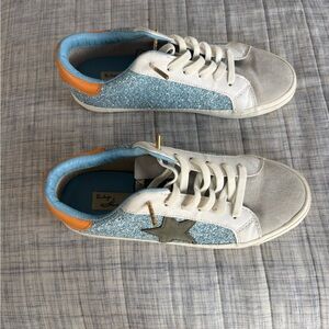 Vintage Havana Blue and Orange Glitter Star Sneakers
